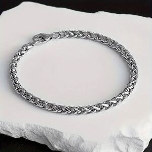 Stainless steel Elegant Silver Chain Bracelet franco design unisex